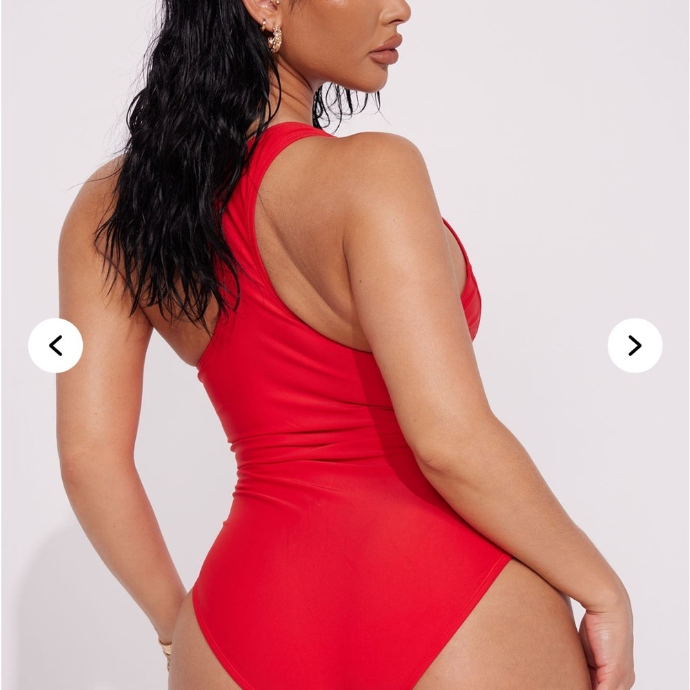 Red Favorite Summer Racerback One-Piece Swimsuit - Picture 2 of 5